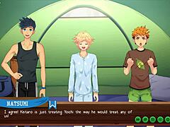 Boyz flirting and fighting on the beach camp fellow - yoichi route - example 10
